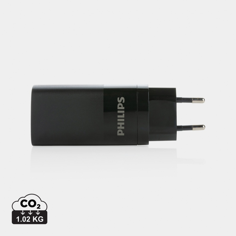 Logotrade promotional product image of: Philips 65W ultra fast PD 3-port USB wall charger