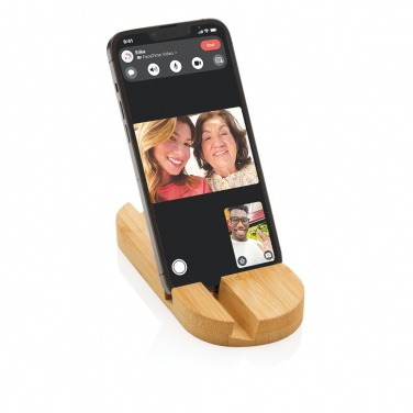 Logo trade advertising products image of: Bamboo tablet and phone holder