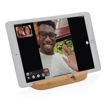 Logo trade promotional product photo of: Bamboo tablet and phone holder