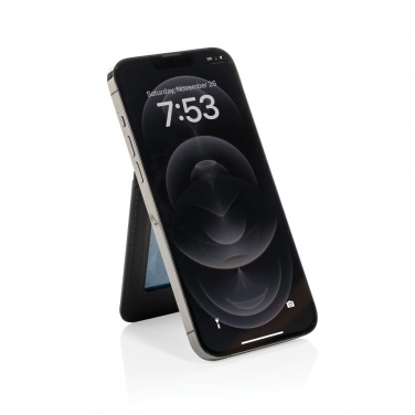 Logo trade promotional merchandise picture of: Magstand RCS recycled PU magnetic phone wallet with stand