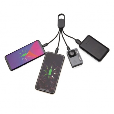 Logotrade promotional giveaway picture of: 4-in-1 cable with carabiner clip
