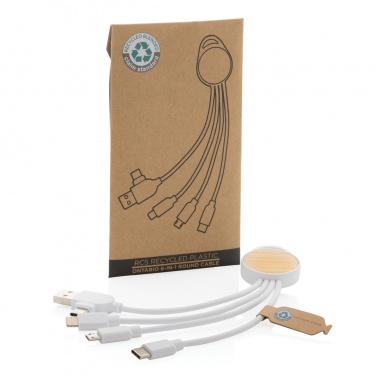 Logo trade promotional gifts picture of: RCS recycled plastic Ontario 6-in-1 round cable