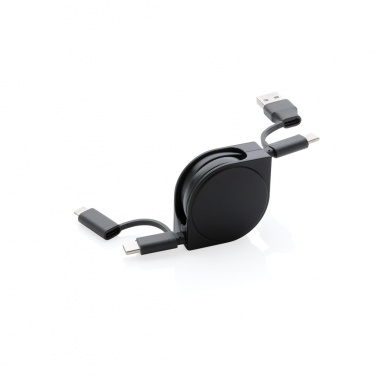 Logo trade promotional merchandise photo of: RCS standard recycled plastic and TPE 6-in-1 cable