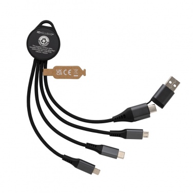 Logo trade promotional gift photo of: Terra RCS recycled aluminium 6-in-1 charging cable