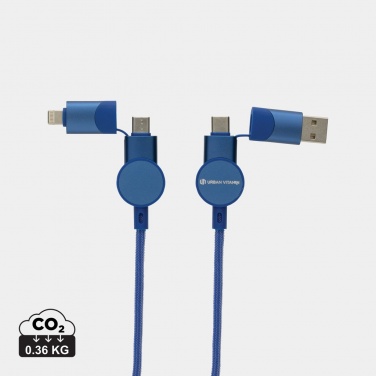 Logo trade business gift photo of: Oakland RCS recycled plastic 6-in-1 fast charging 45W cable