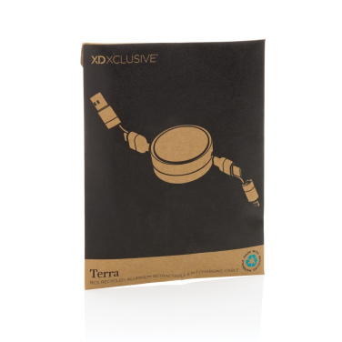 Logo trade promotional item photo of: Terra RCS recycled aluminium retractable 6 in 1 cable