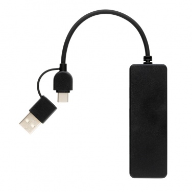 Logo trade corporate gifts picture of: RCS recycled plastic USB hub with dual input