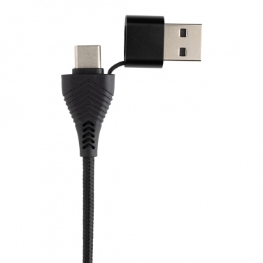 Logo trade promotional gifts image of: Link RCS recycled plastic and bamboo dual Input USB hub