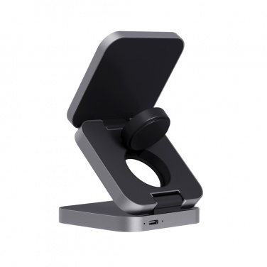 Logo trade advertising products picture of: Terra RCS recycled aluminum foldable 3 in 1 15W charger