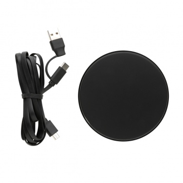 Logo trade corporate gifts image of: RCS standard recycled plastic 10W wireless charger