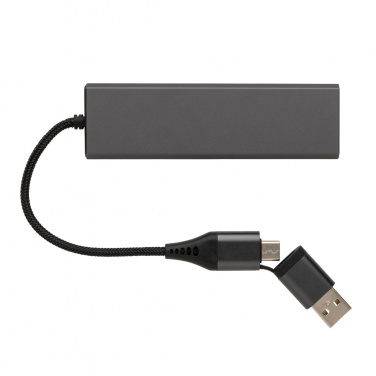 Logotrade promotional product image of: Terra RCS recycled aluminium hub with 3 USB ports