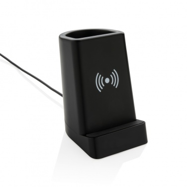 Logo trade promotional items image of: Light up logo 5W wireless charging pen holder