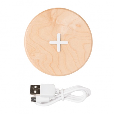 Logo trade promotional item photo of: 5W wood wireless charger