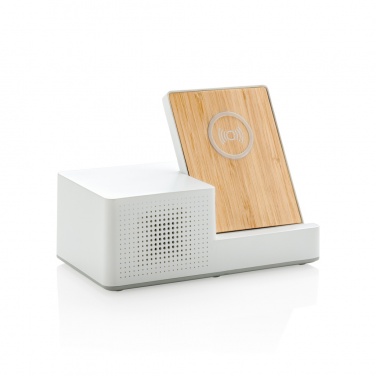 Logo trade promotional item photo of: Ontario 5W wireless charger with speaker