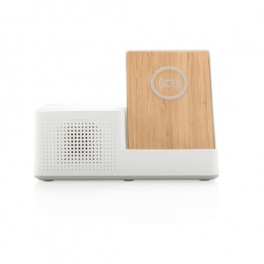 Logo trade business gifts image of: Ontario 5W wireless charger with speaker