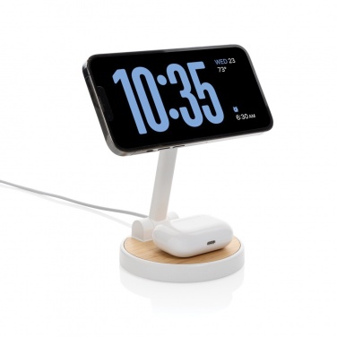 Logo trade promotional merchandise image of: Ontario RCS rplastic 15W magnetic charging 2 in 1 stand