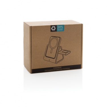 Logotrade promotional products photo of: Powerbase RCS recycled plastic 3 in 1 charger with powerbank