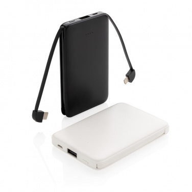 Logotrade promotional gift picture of: 5.000 mAh Pocket Powerbank with integrated cables