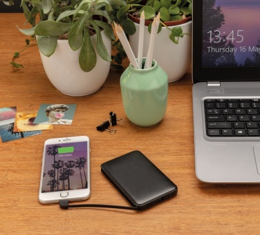 Logotrade business gifts photo of: 5.000 mAh Pocket Powerbank with integrated cables