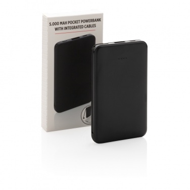 Logo trade promotional product photo of: 5.000 mAh Pocket Powerbank with integrated cables