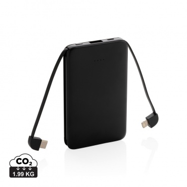 Logotrade promotional merchandise image of: 5.000 mAh Pocket Powerbank with integrated cables