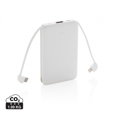 Logotrade promotional products photo of: 5.000 mAh Pocket Powerbank with integrated cables