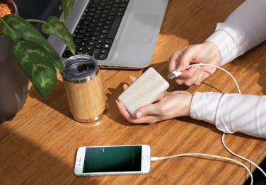 Logotrade promotional gift image of: Wheat Straw 5.000 mAh Pocket Powerbank