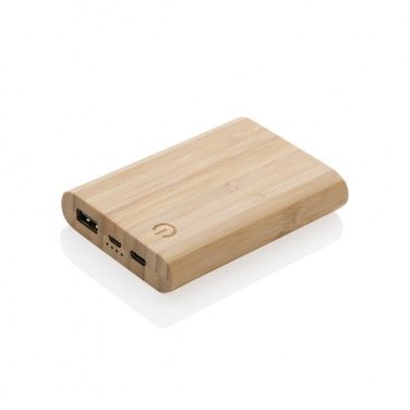 Logo trade business gifts image of: Bamboo 5.000 mAh powerbank