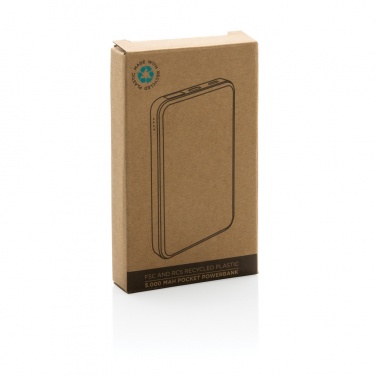 Logo trade promotional product photo of: RCS recycled plastic 5.000 mAh Powerbank