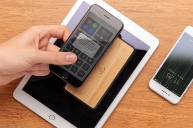 Logo trade promotional item photo of: RCS recycled plastic 8000 mAh Wireless Powerbank