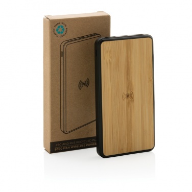 Logo trade promotional giveaways image of: RCS recycled plastic 8000 mAh Wireless Powerbank