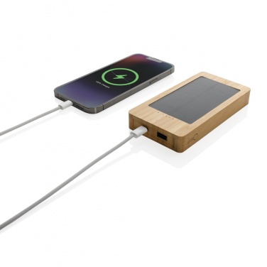 Logotrade promotional products photo of: Sunwick 10.000 mAh Bamboo solar powerbank