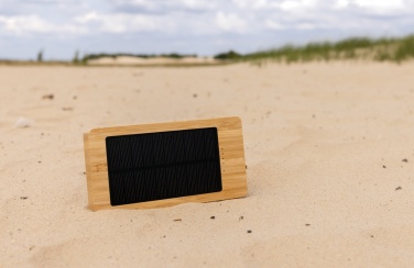 Logo trade promotional merchandise picture of: Sunwick 10.000 mAh Bamboo solar powerbank