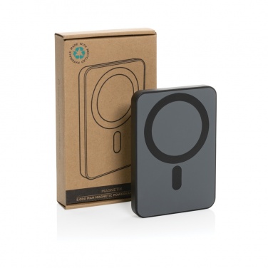 Logo trade promotional items image of: Magnetix RCS recycled plastic 5000 mah magnetic powerbank