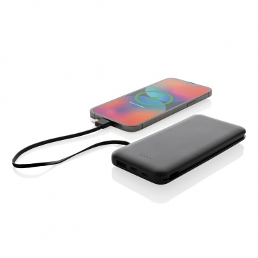 Logo trade promotional gifts picture of: Lockhart RCS recycled plastic 10.000 with integrated cables