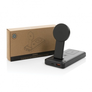 Logotrade promotional merchandise image of: Fenwick RCS recycled plastic 10000mah  3 in 1 fast powerbank