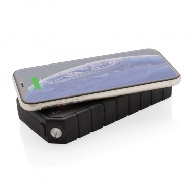 Logotrade promotional item picture of: RCS recycled plastic Solar powerbank with 10W Wireless