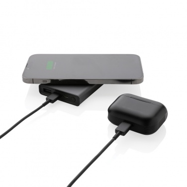 Logotrade promotional giveaway picture of: Terra RCS recycled aluminium 5000 mAh powerbank 5W wireless