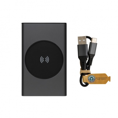 Logo trade promotional merchandise photo of: Terra RCS recycled aluminium 5000 mAh powerbank 5W wireless