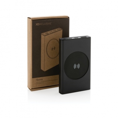 Logotrade corporate gift image of: Terra RCS recycled aluminium 5000 mAh powerbank 5W wireless