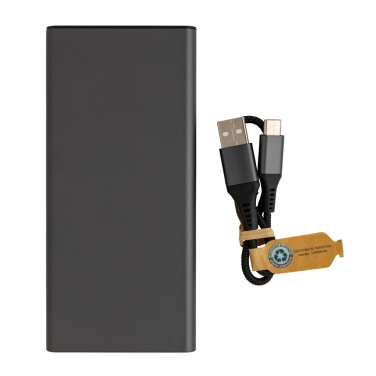 Logo trade promotional giveaways picture of: Terra RCS recycled 18W aluminium powerbank 10.000 mAh