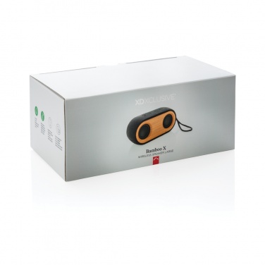 Logo trade advertising products image of: Bamboo X double speaker