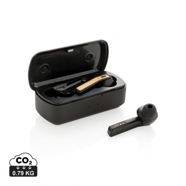 Logotrade promotional giveaways photo of: Bamboo Free Flow TWS earbuds in case