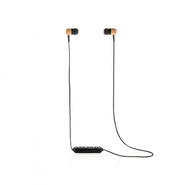 Logo trade promotional item photo of: Bamboo wireless earbuds