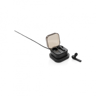 Logo trade promotional gift photo of: TWS earbuds in wireless charging case
