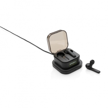Logo trade promotional gifts image of: TWS earbuds in wireless charging case
