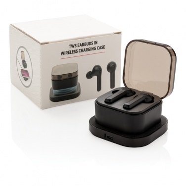 Logo trade promotional item photo of: TWS earbuds in wireless charging case
