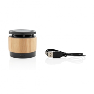Logotrade promotional giveaways photo of: Bamboo wireless charger speaker