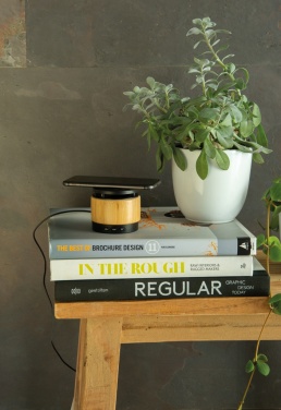 Logotrade promotional merchandise photo of: Bamboo wireless charger speaker