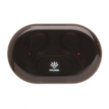 Logo trade promotional merchandise image of: Light up logo TWS earbuds in charging case